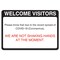 Signmission Safety Sign, OSHA Notice, 3.5" Height, 5" Width, Welcome Visitors, 10PK OS-NS-D-35-25588-10PK - alternate 1
